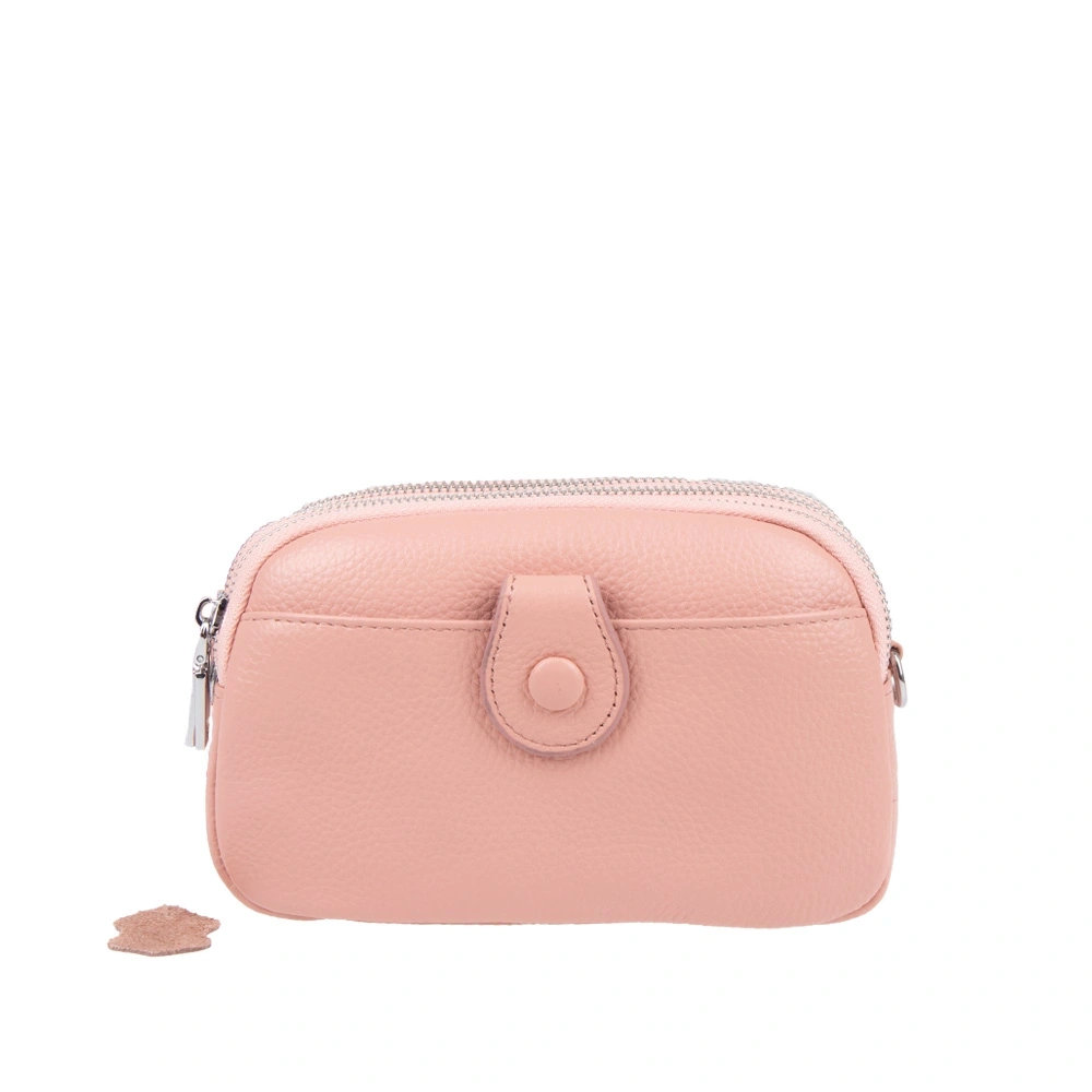 Genti de umar - Geanta de umar din piele naturala Antonia Moretti AM1689, Roz prafuit, Bagsy