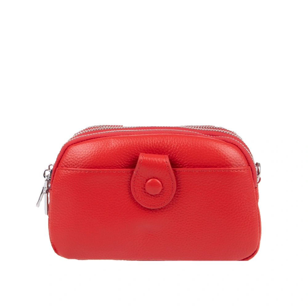 Genti de umar - Geanta de umar din piele naturala Antonia Moretti AM1689, Rosu, Bagsy