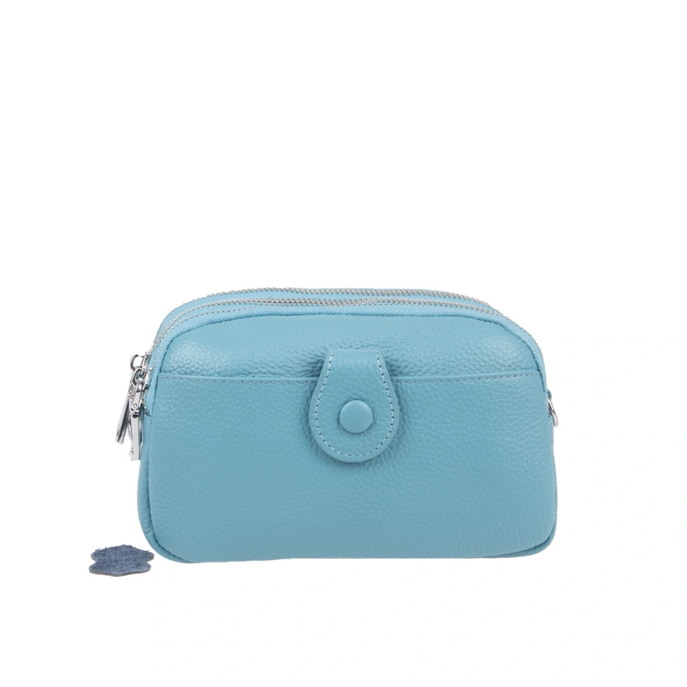 Genti de umar - Geanta de umar din piele naturala Antonia Moretti AM1689, Albastru deschis, Bagsy