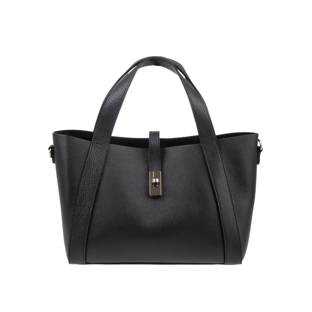 Genti de umar - Geanta de mana din piele naturala Antonia Moretti AM1719, Negru, Bagsy