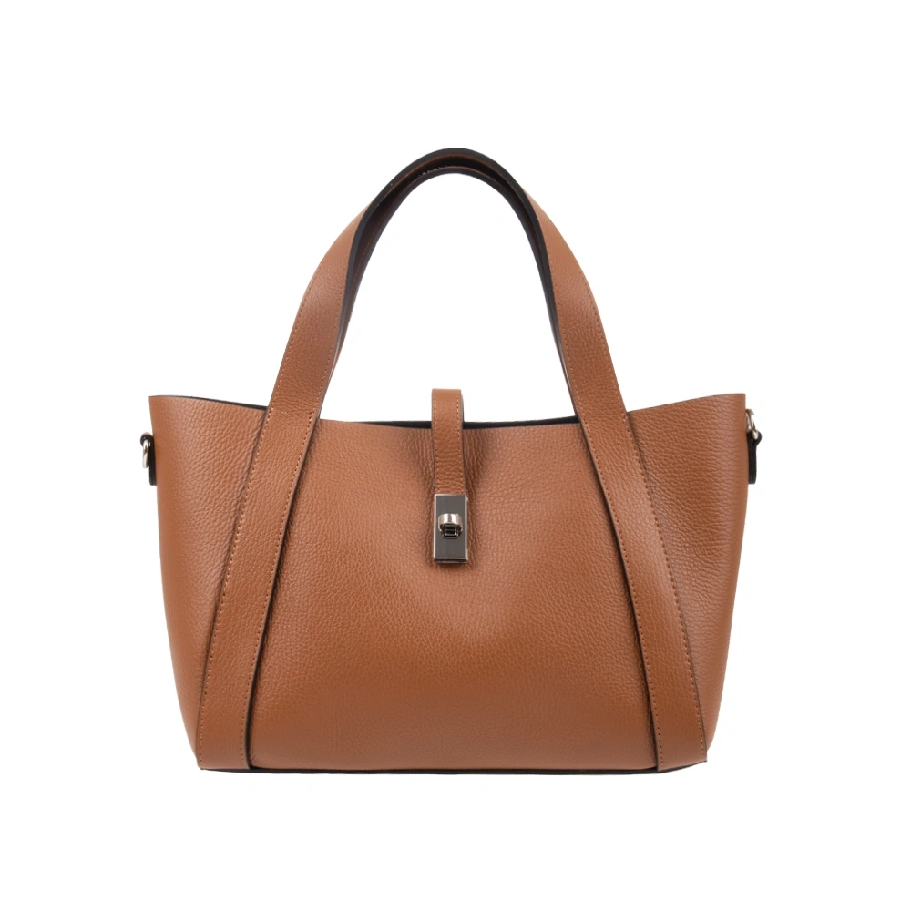 Genti de umar - Geanta de mana din piele naturala Antonia Moretti AM1719, Cognac, Bagsy