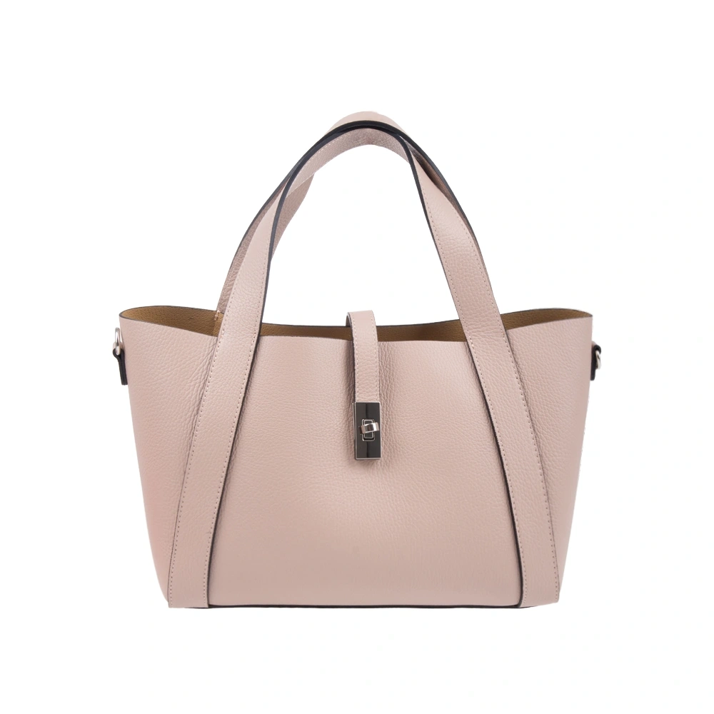 Genti de umar - Geanta de mana din piele naturala Antonia Moretti AM1719, Roz prafuit, Bagsy