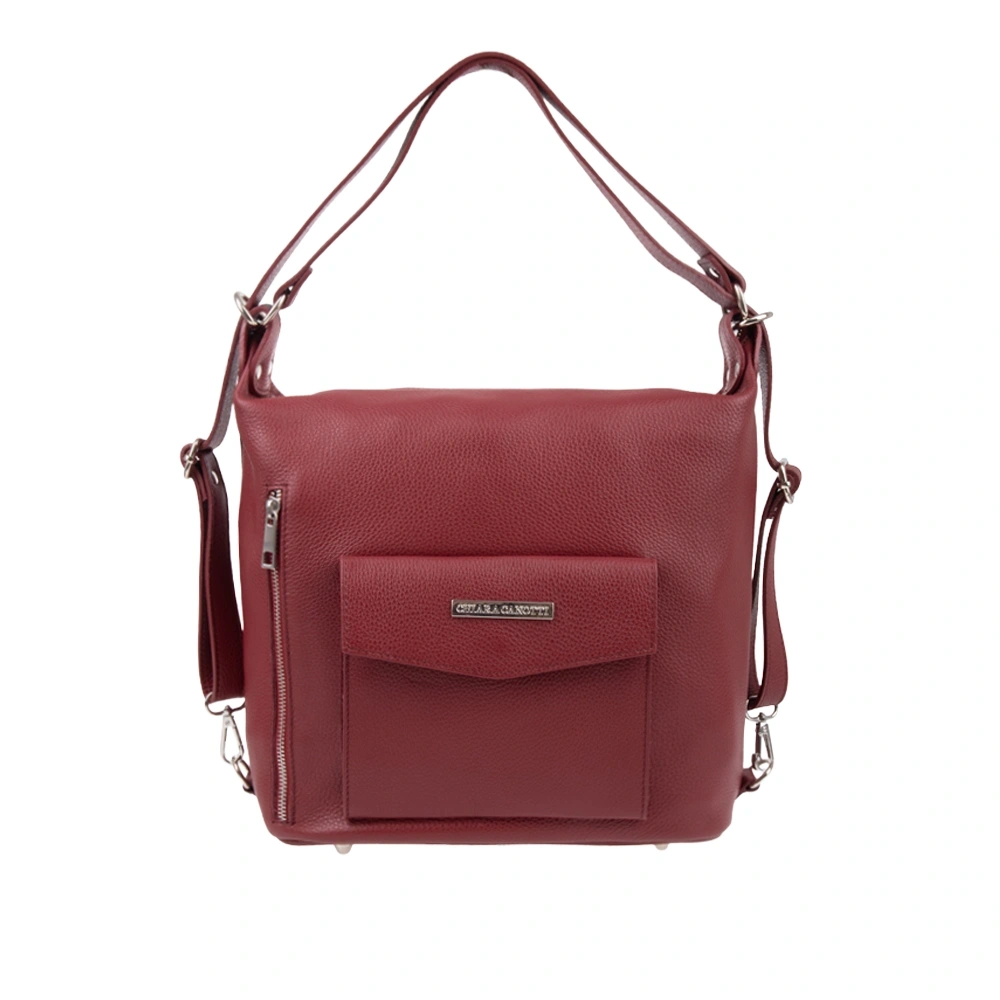 Genti de umar - Geanta de mana din piele naturala Chiara Canotti CC1588, Rosu, Bagsy